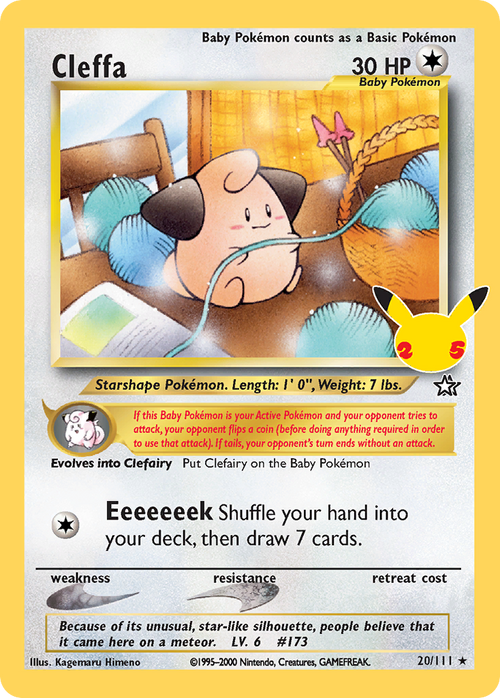 Cleffa 20/111 Celebrations: Classic Collection Pokemon Holo NM