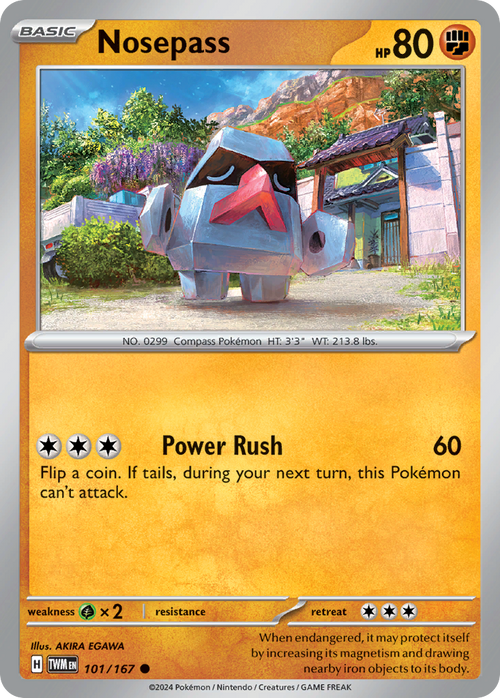 Nosepass 101/167 Common Twilight Masquerade Reverse Holo