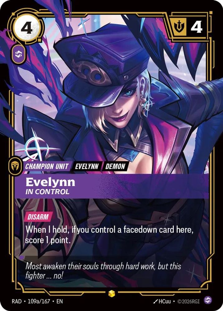 Evelynn, In Control (Alternate Art) 109A/167 Showcase Radiance Riftbound Foil NM