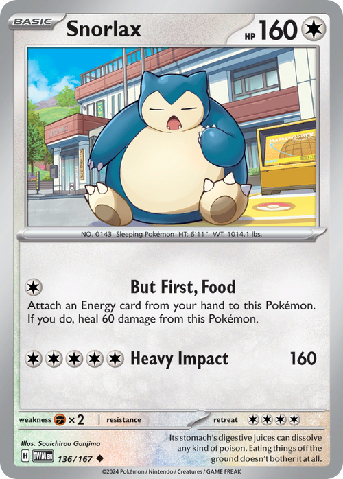 Snorlax 136/167 Uncommon Twilight Masquerade Reverse Holo