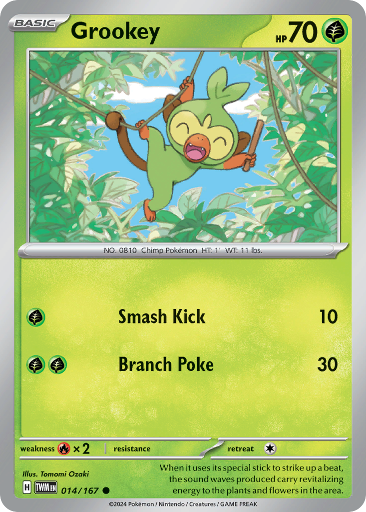 Grookey 014/167 Common Twilight Masquerade Reverse Holo