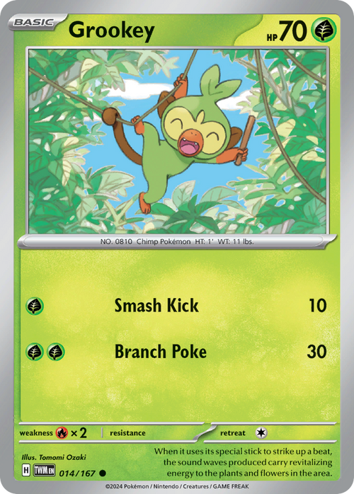 Grookey 014/167 Common Twilight Masquerade Reverse Holo