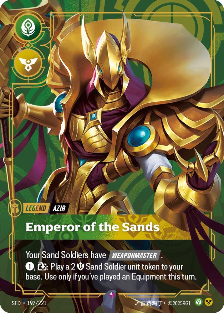 Azir - Emperor of the Sands 197/221 Rare Spiritforged Foil