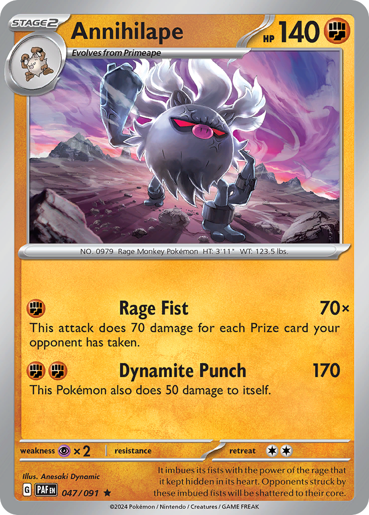 Annihilape 047/091 Rare Paldean Fates Holo