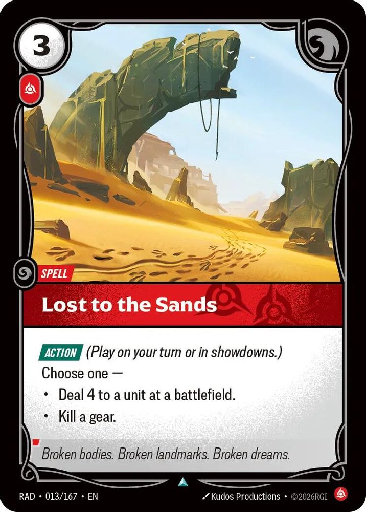 Lost to the Sands 013/167 Uncommon Radiance Riftbound Foil NM