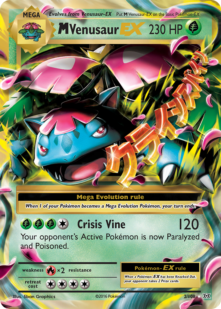 M Venusaur EX 2/108 Holo Ultra Rare Evolutions