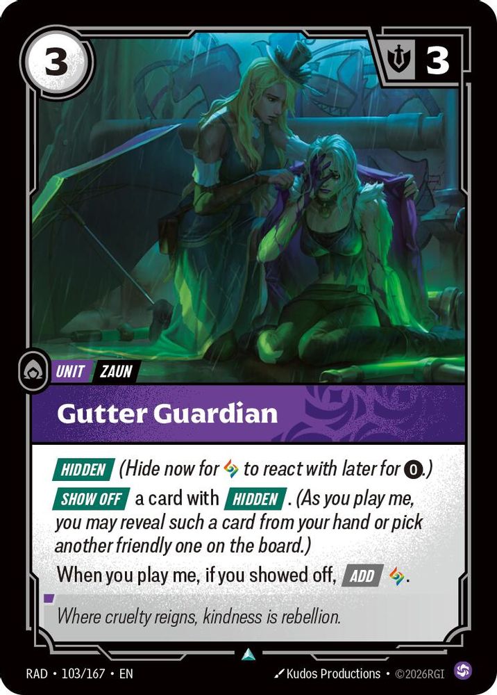 Gutter Guardian 103/167 Uncommon Radiance Riftbound Foil NM