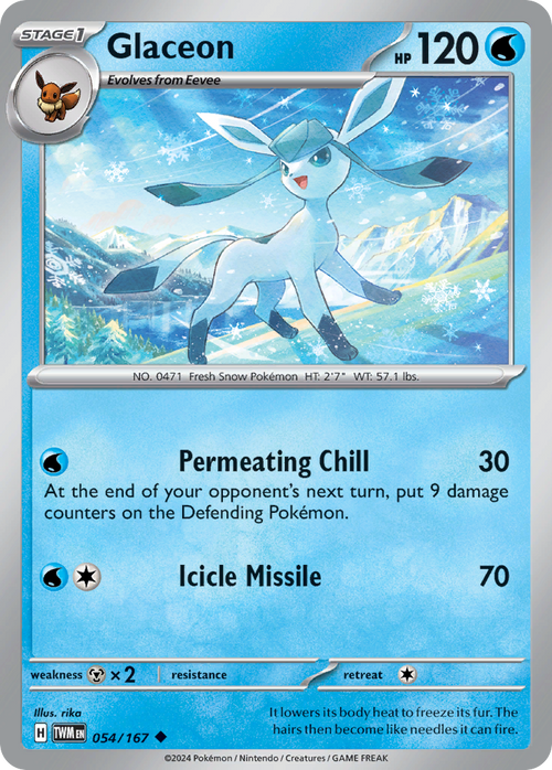 Glaceon 054/167 Uncommon Twilight Masquerade Reverse Holo