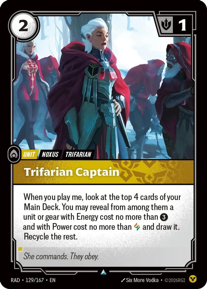 Trifarian Captain 129/167 Uncommon Radiance Riftbound NM