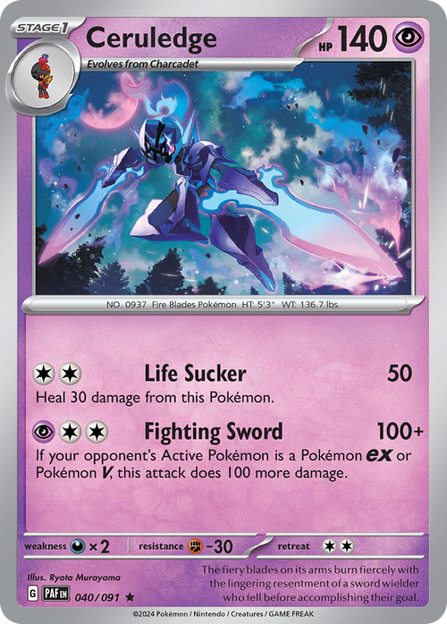 Ceruledge 040/091 Rare Paldean Fates Holo