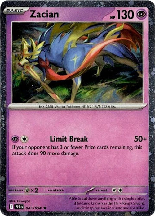 Zacian (Cosmos Holo) 045/094 Rare Blister Exclusives