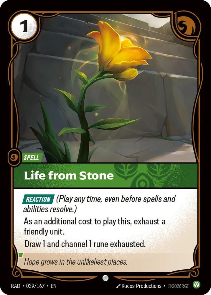Life from Stone 029/167 Common Radiance Riftbound Foil NM
