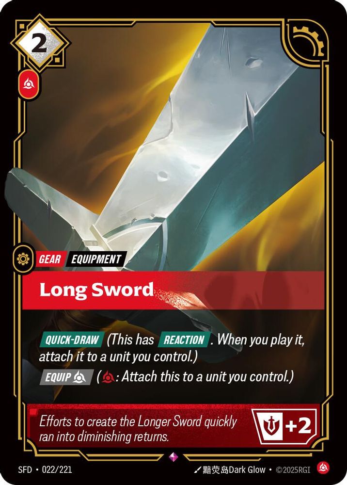 Long Sword 022/221 Rare Spiritforged Foil