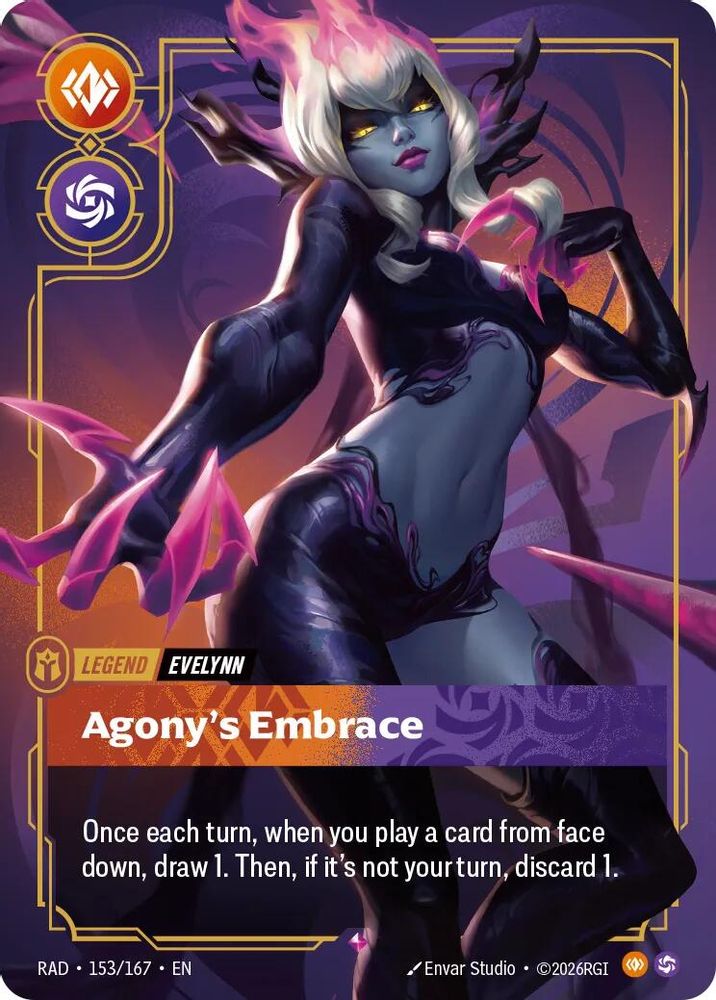 Evelynn, Agony's Embrace 153/167 Rare Radiance Riftbound Foil NM