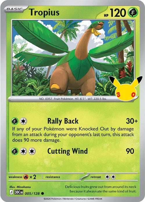 Tropius 005/128 Holo Common ME: 30th Celebration