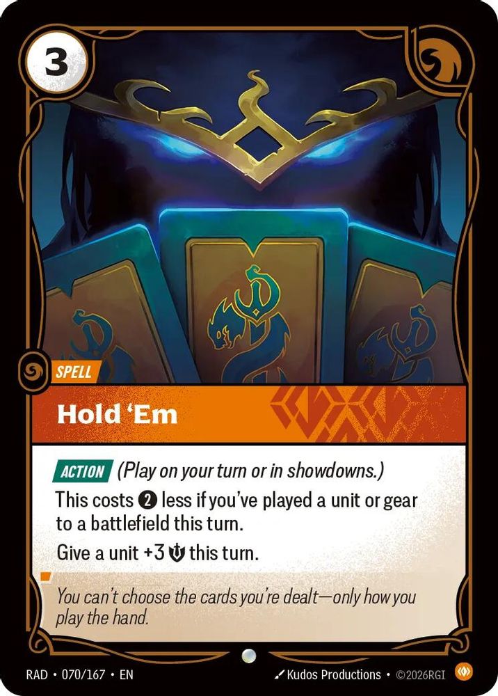 Hold 'Em 070/167 Common Radiance Riftbound Foil NM
