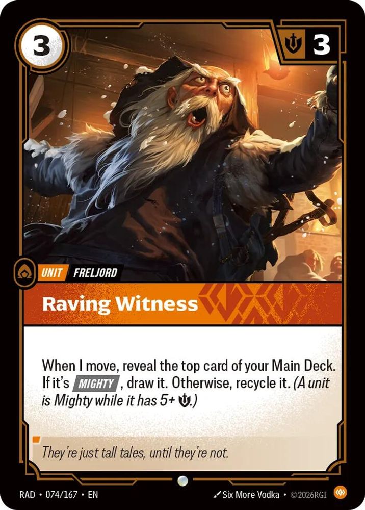 Raving Witness 074/167 Common Radiance Riftbound Foil NM