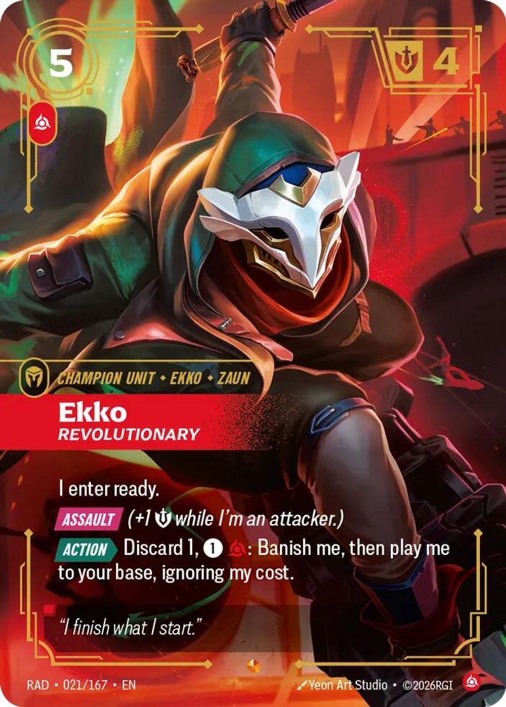 Ekko, Revolutionary 021/167 Epic Radiance Riftbound Foil NM