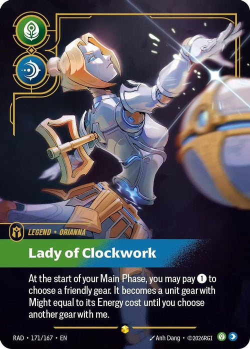 Orianna, Lady of Clockwork (Overnumbered) 171/167 Radiance Riftbound Foil NM