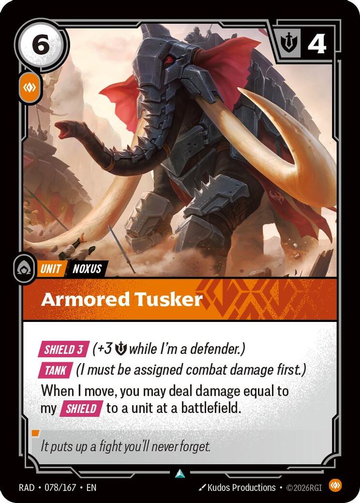 Armored Tusker 078/167 Uncommon Radiance Riftbound Foil NM