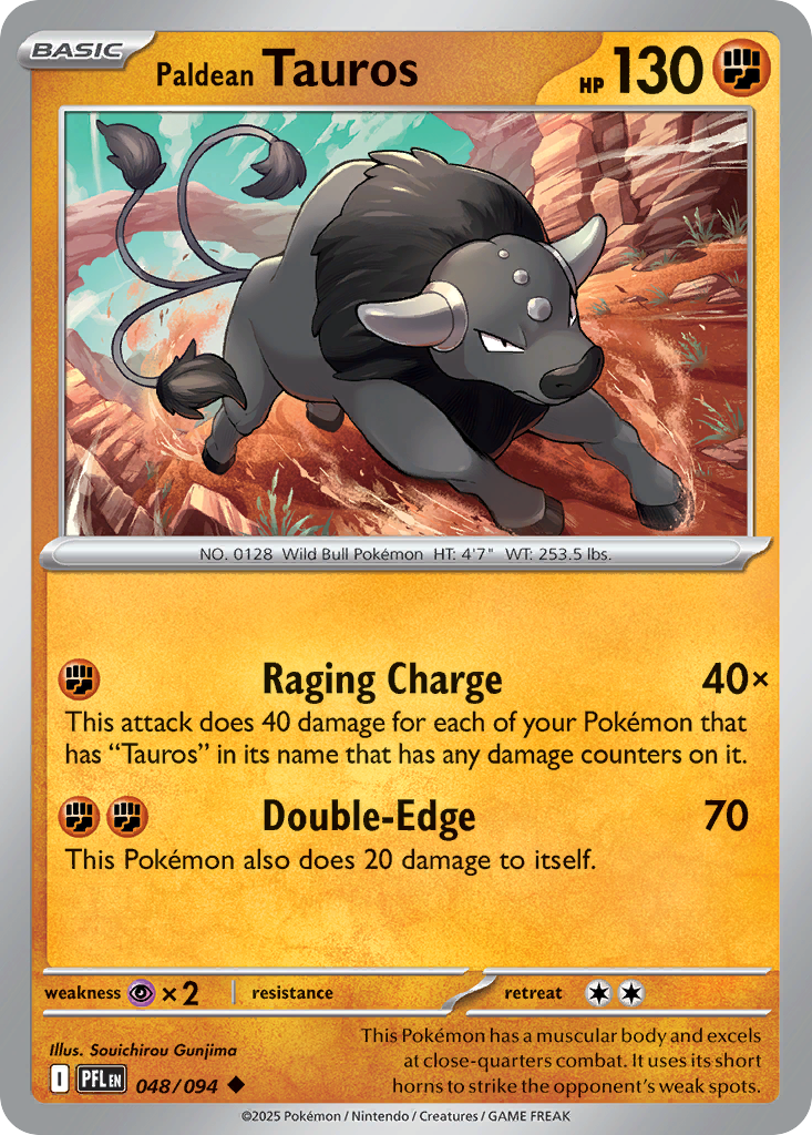 Paldean Tauros 048/094 Uncommon Phantasmal Flames