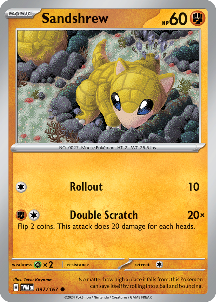 Sandshrew 097/167 Common Twilight Masquerade Reverse Holo