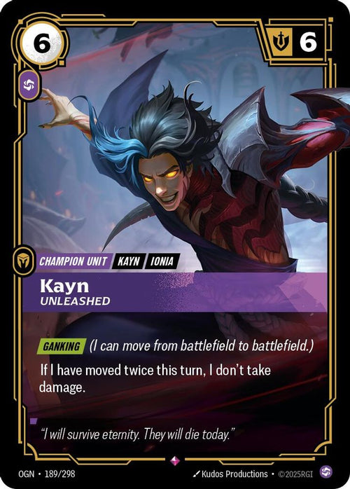 Kayn - Unleashed 189/298 Rare Origins Foil