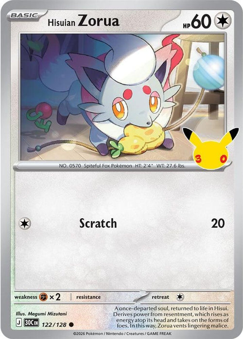 Hisuian Zorua 122/128 Common ME: 30th Celebration Holo