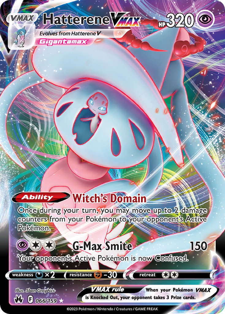 Hatterene VMAX 066/159 Holo Ultra Rare Crown Zenith