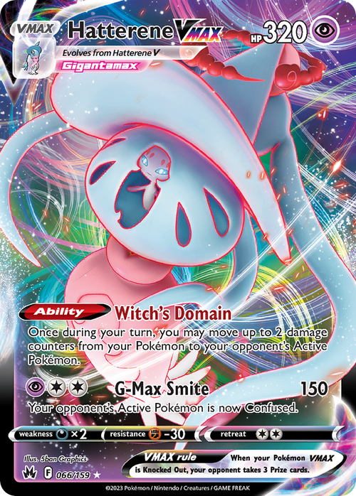 Hatterene VMAX 066/159 Holo Ultra Rare Crown Zenith