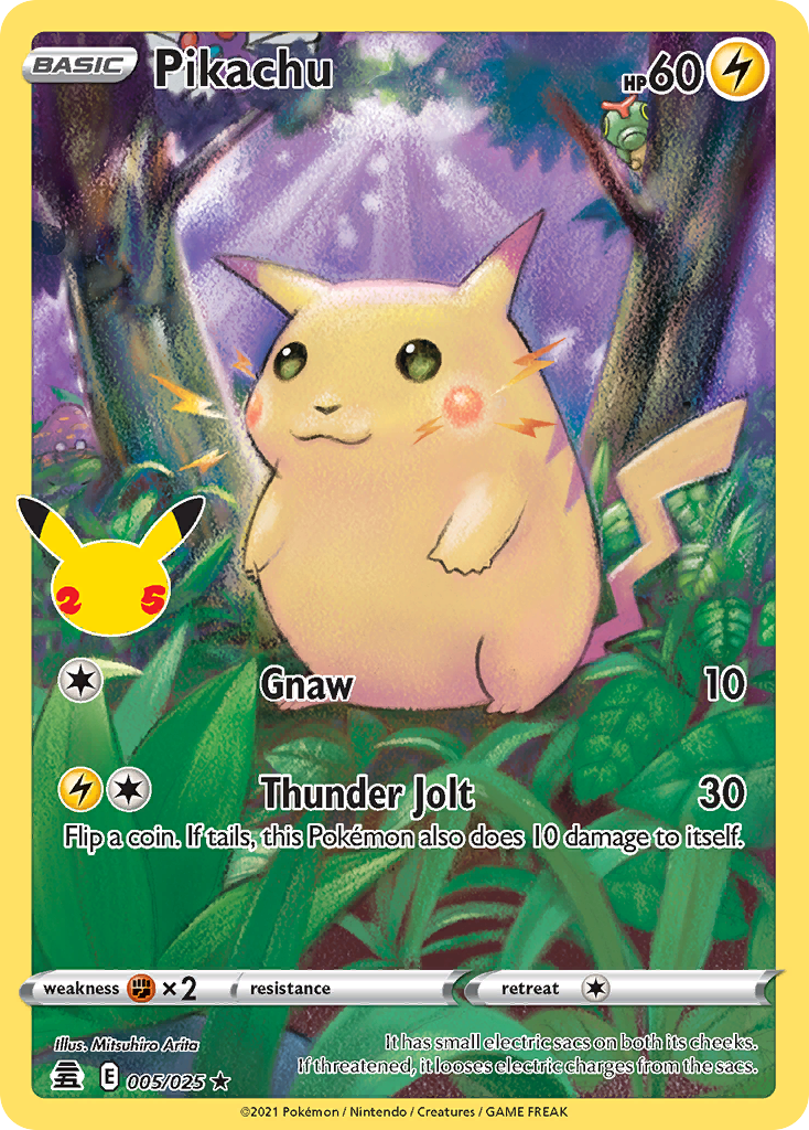 Pikachu 005/025 Holo Rare Celebrations Pokemon NM