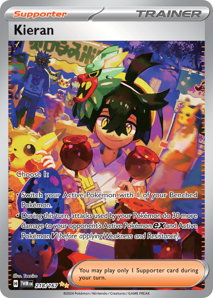 Kieran 218/167 Special Illustration Rare Twilight Masquerade Pokemon Holo NM
