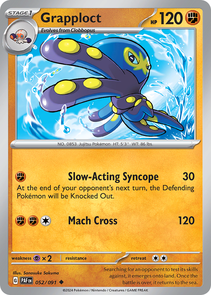 Grapploct 052/091 Uncommon Paldean Fates