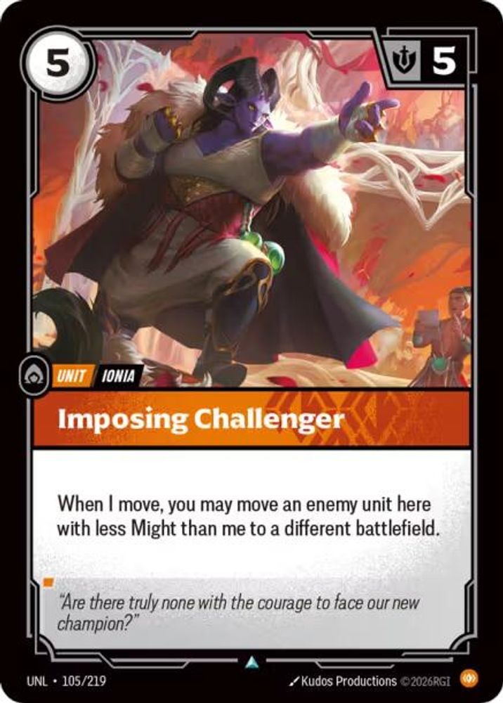 Imposing Challenger 105/219 Uncommon Unleashed Riftbound NM