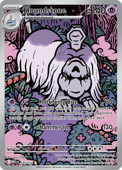 Houndstone 145/132 Illustration Rare Mega Evolution Holo