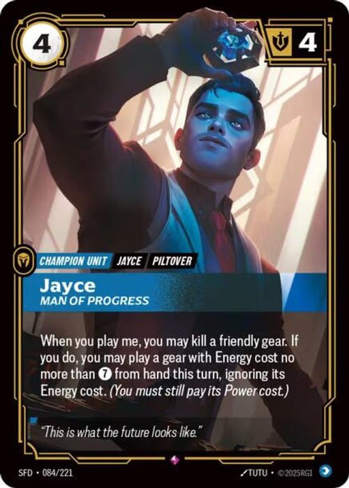 Jayce - Man of Progress 084/221 Rare Spiritforged Foil