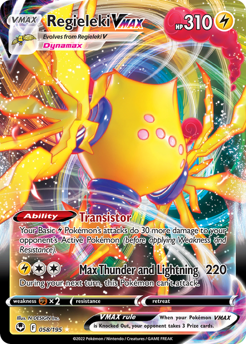Regieleki VMAX 058/195 Holo Ultra Rare Silver Tempest