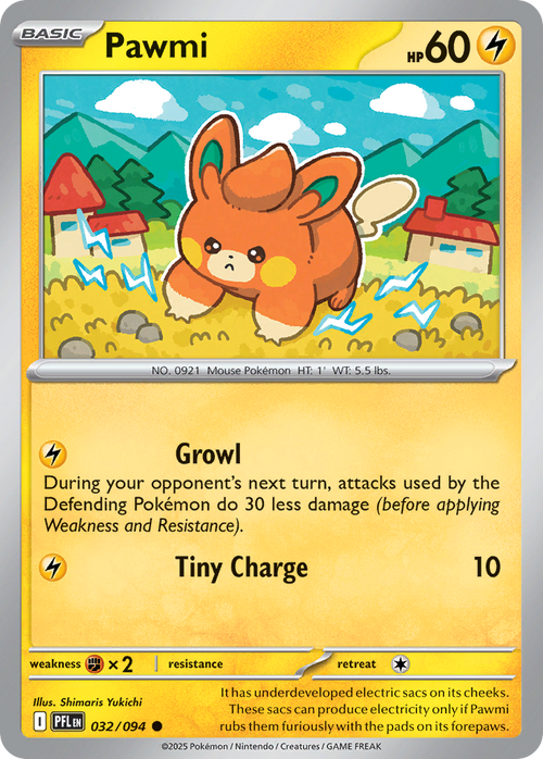 Pawmi 032/094 Common Phantasmal Flames Reverse Holo