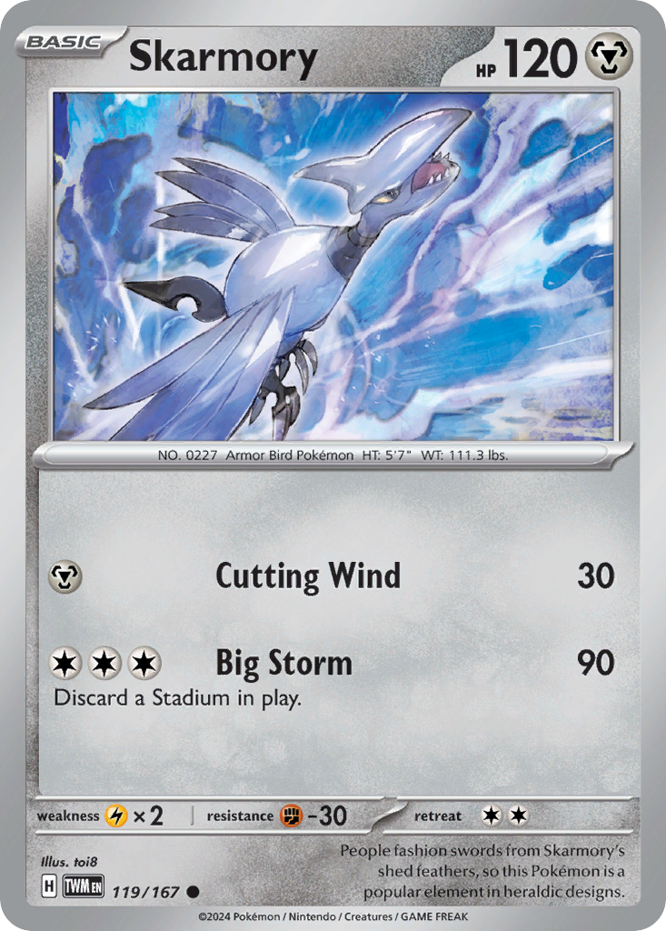 Skarmory 119/167 Common Twilight Masquerade Reverse Holo