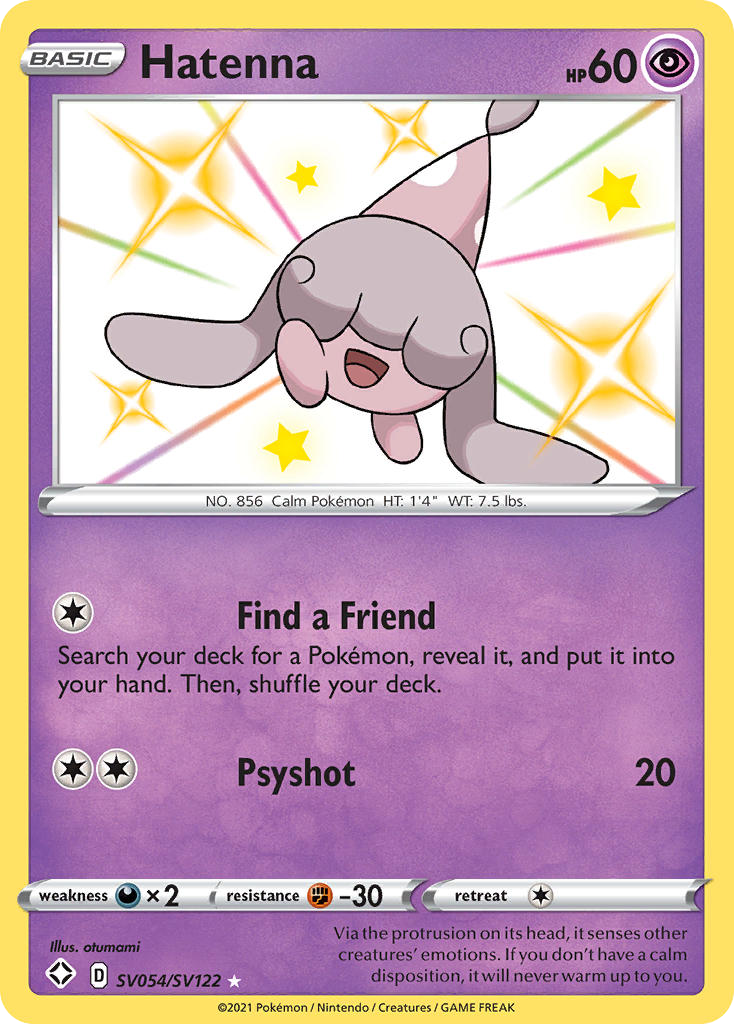 Hatenna SV054/SV122 Shiny Rare Shining Fates Shiny Vault Pokemon Holo NM