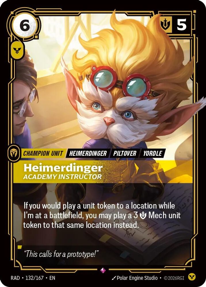 Heimerdinger, Academy Instructor 132/167 Rare Radiance Riftbound Foil NM
