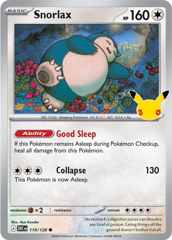 Snorlax 119/128 ME: 30th Celebration Holo