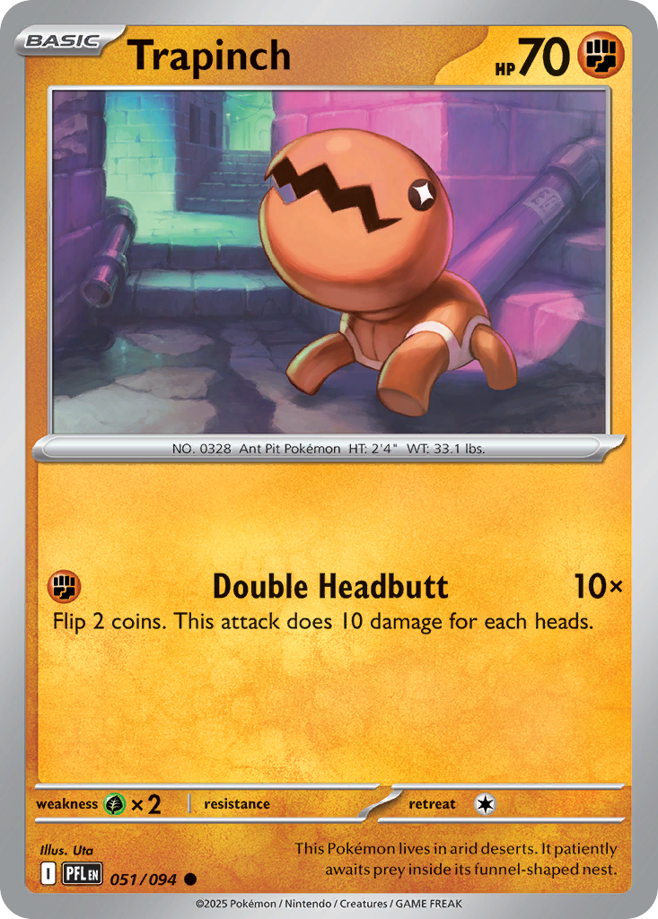 Trapinch 051/094 Common Phantasmal Flames Reverse Holo