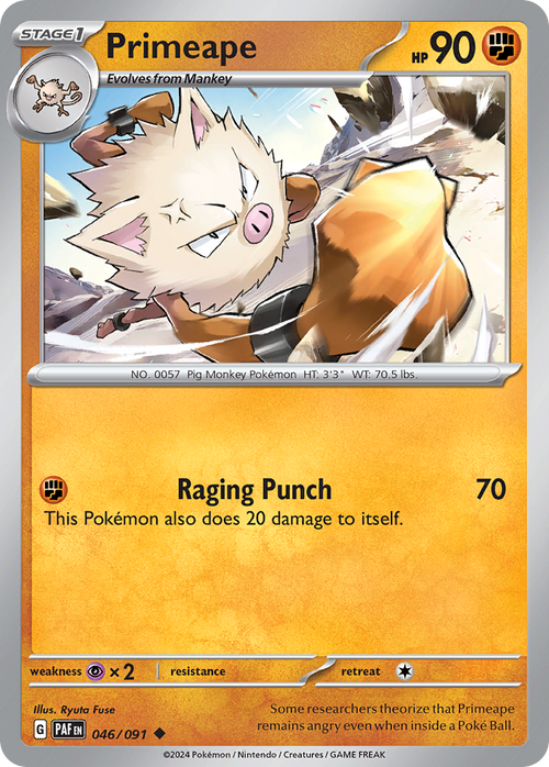 Primeape 046/091 Uncommon Paldean Fates