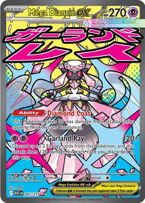 Mega Diancie ex 267/217 Mega Attack Rare Ascended Heroes Holo