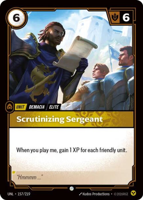 Scrutinizing Sergeant 157/219 Common Unleashed