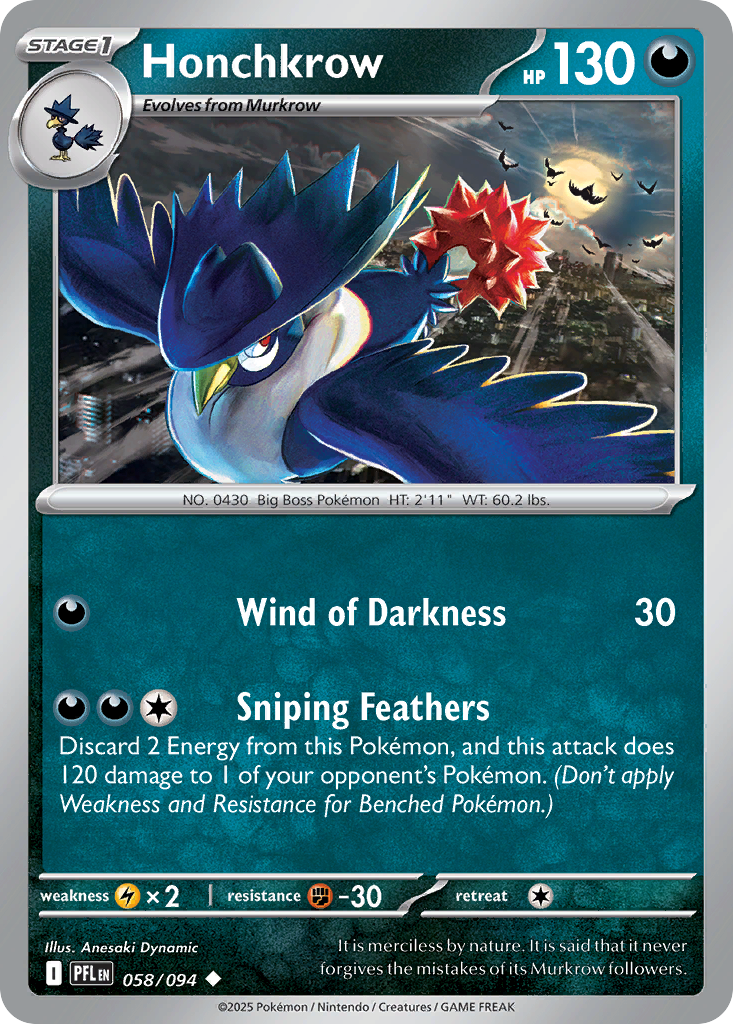 Honchkrow 058/094 Uncommon Phantasmal Flames