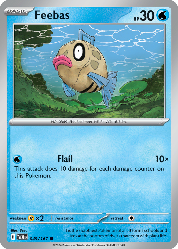 Feebas 049/167 Common Twilight Masquerade Reverse Holo