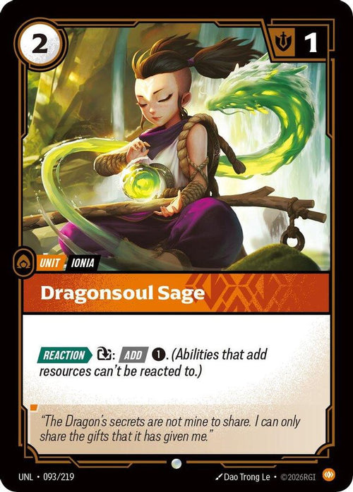 Dragonsoul Sage 093/219 Common Unleashed
