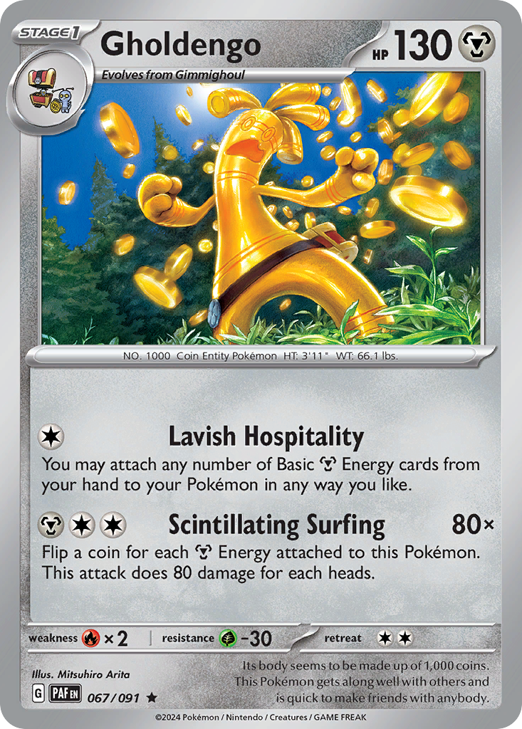 Gholdengo 067/091 Rare Paldean Fates Holo